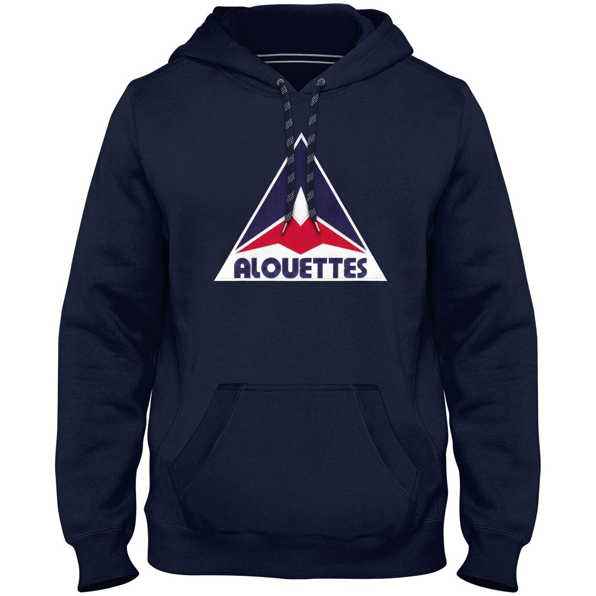 Montreal Alouettes CFL Bulletin Men Navy Express Twill Retro Logo Hoodie product image 1, provided for visual reference and