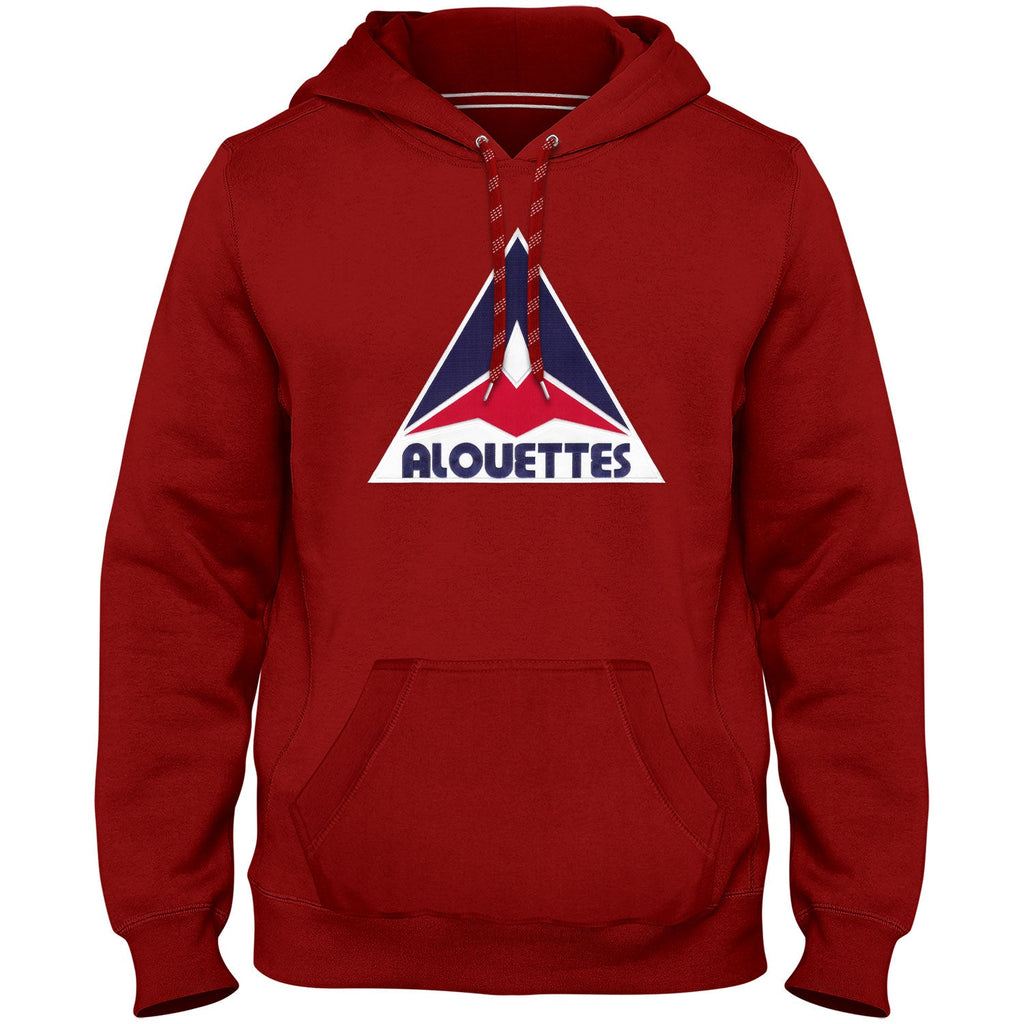 Montreal Alouettes CFL Bulletin Men Red Express Twill Retro Logo Hoodie product image 1, provided for visual reference and