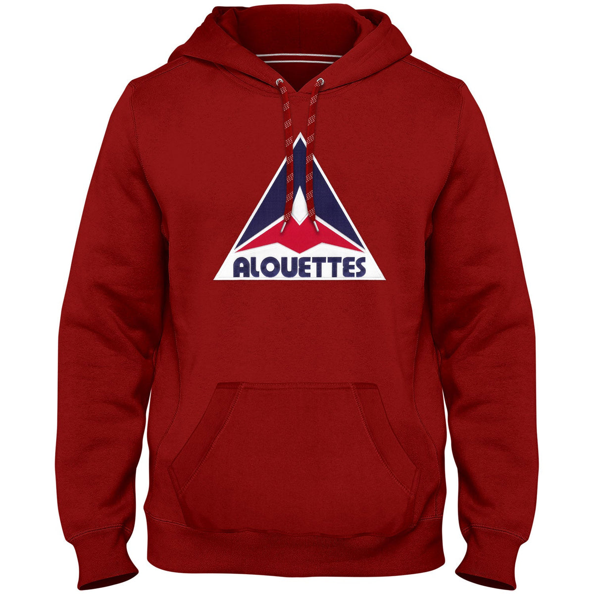 Montreal Alouettes CFL Bulletin Men Red Express Twill Retro Logo Hoodie product image 1, provided for visual reference and