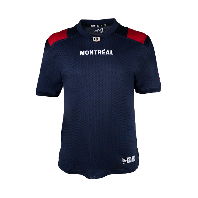 Montreal Alouettes CFL New Era Men Navy Home Replica Jersey product image 1, provided for visual reference and product