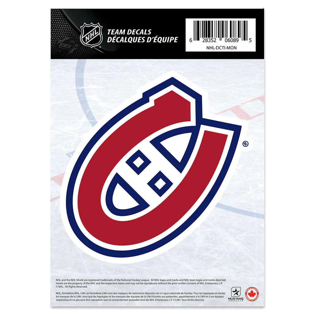 Montreal Canadiens NHL 5" x 7" Team Fan Decal product image 1, provided for visual reference and product detail review