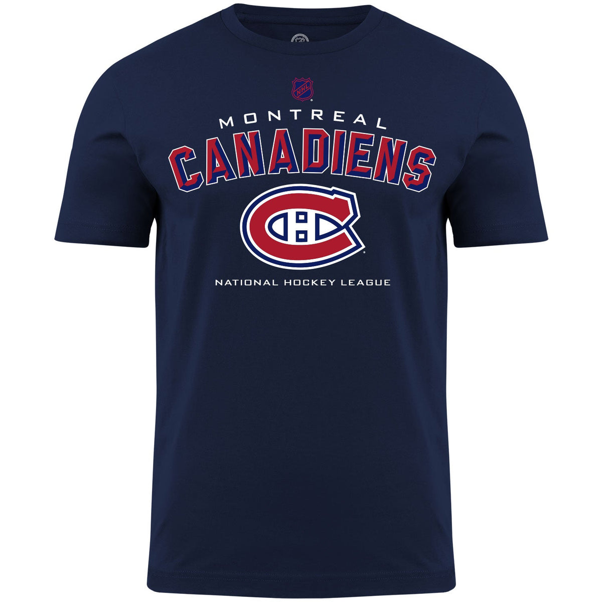 Montreal Canadiens NHL Bulletin Men Navy Bevel T-Shirt product image 1, provided for visual reference and product detail