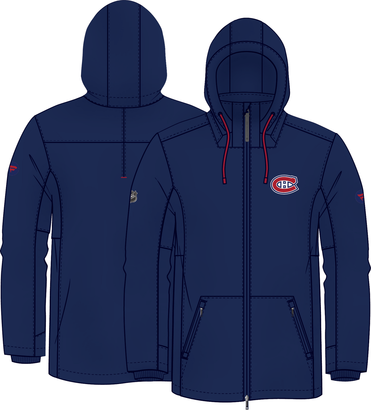 Montreal Canadiens NHL Fanatics Branded Men Navy Authentic Pro Rink Insulated Jacket product image 1, provided for visual
