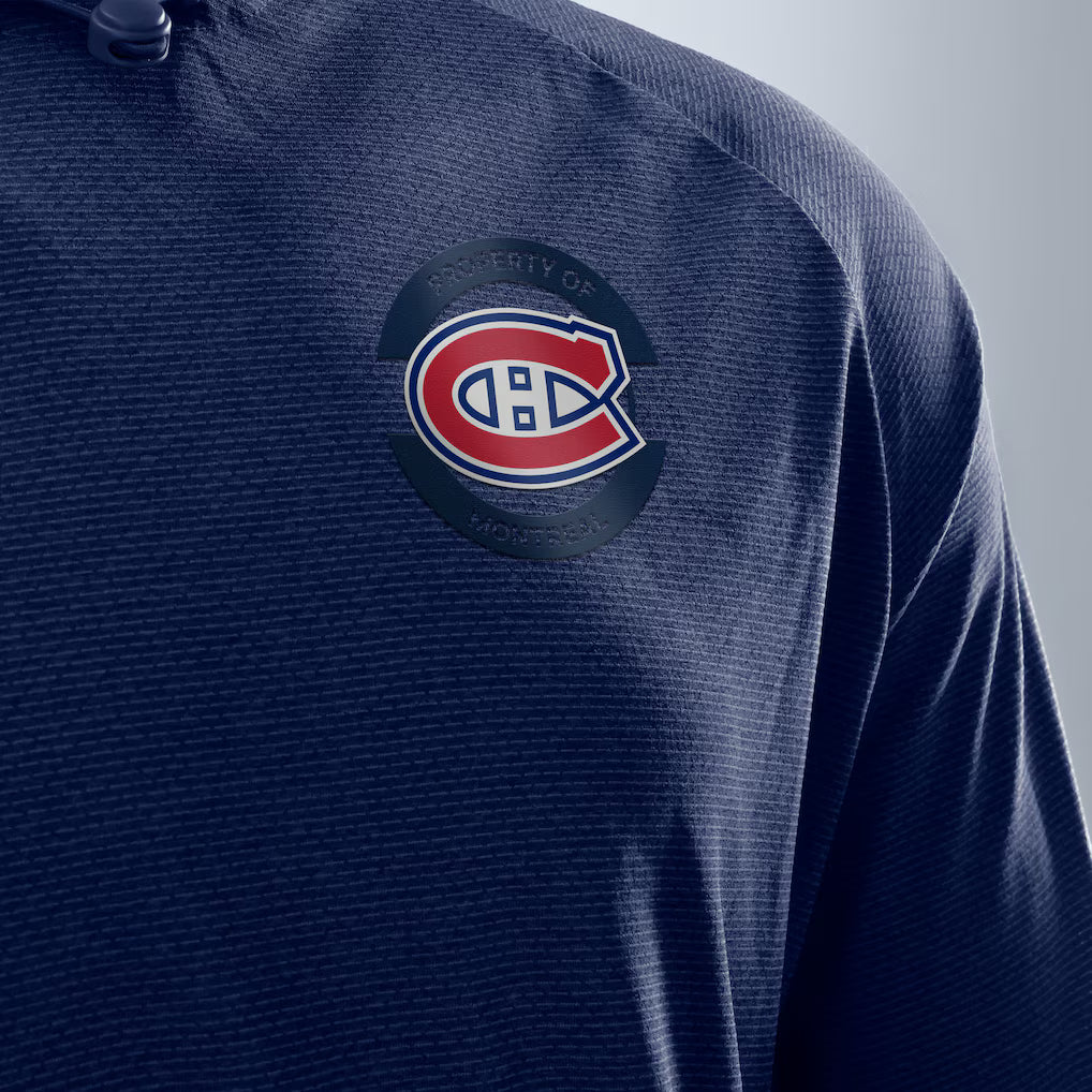 Montreal Canadiens NHL Fanatics Branded Men Navy Authentic Pro Rink Lightweight Pullover Hoodie product image 8, provided