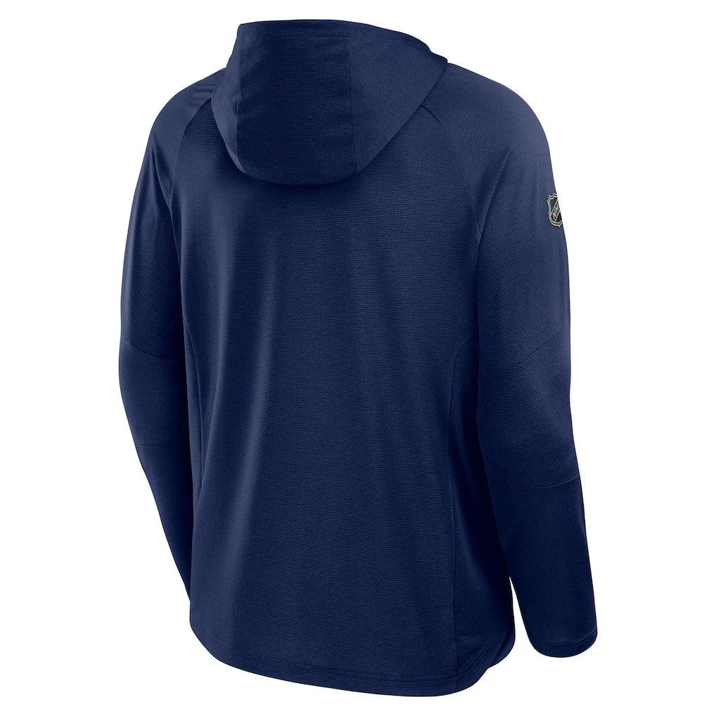 Montreal Canadiens NHL Fanatics Branded Men Navy Authentic Pro Rink Lightweight Pullover Hoodie product image 2, provided