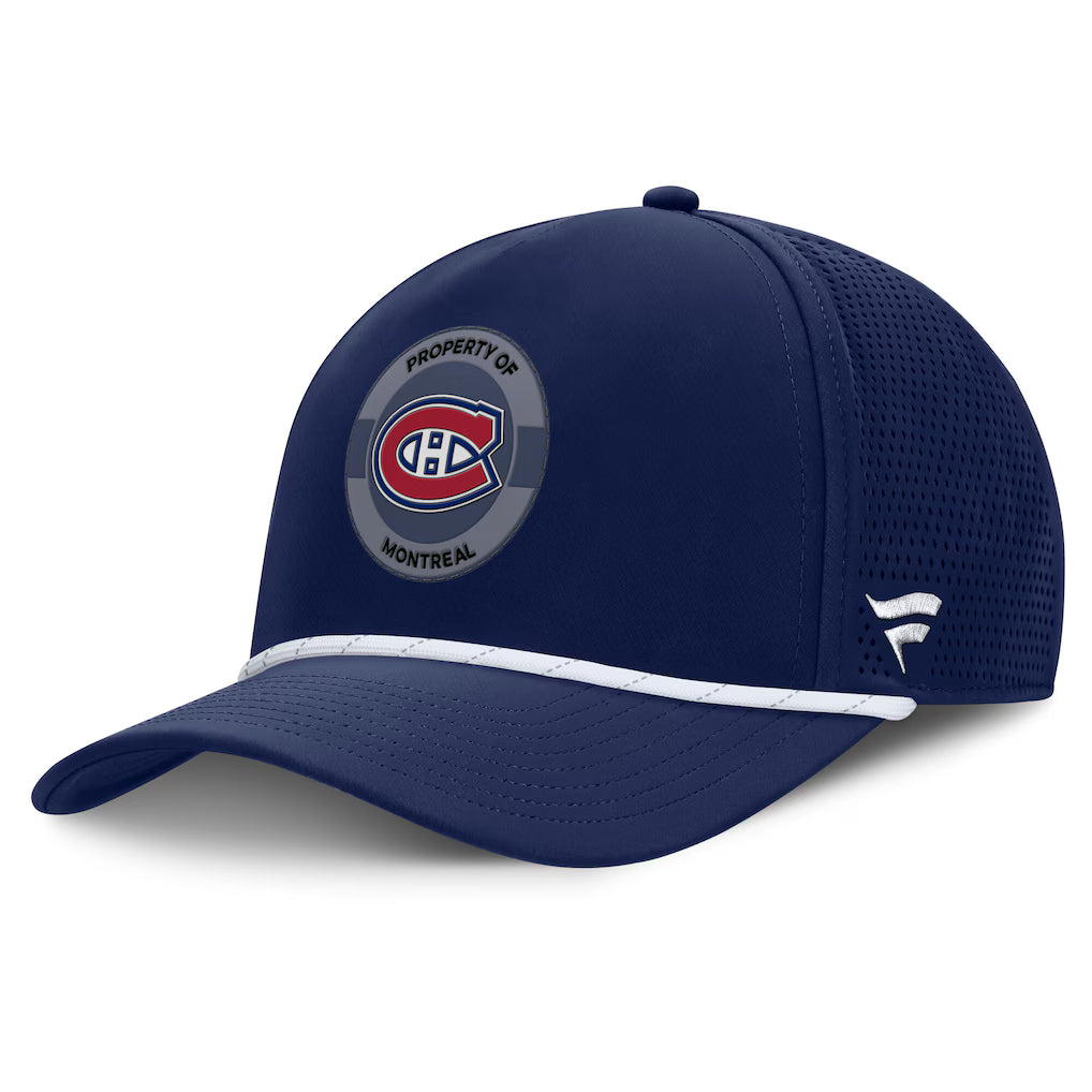 Montreal Canadiens NHL Fanatics Branded Men Navy Rink Panel Pinch Snapback product image 1, provided for visual reference