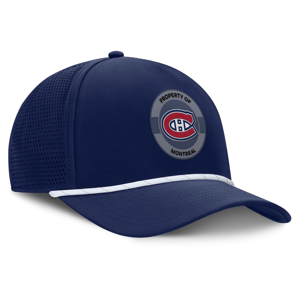 Montreal Canadiens NHL Fanatics Branded Men Navy Rink Panel Pinch Snapback product image 4, provided for visual reference