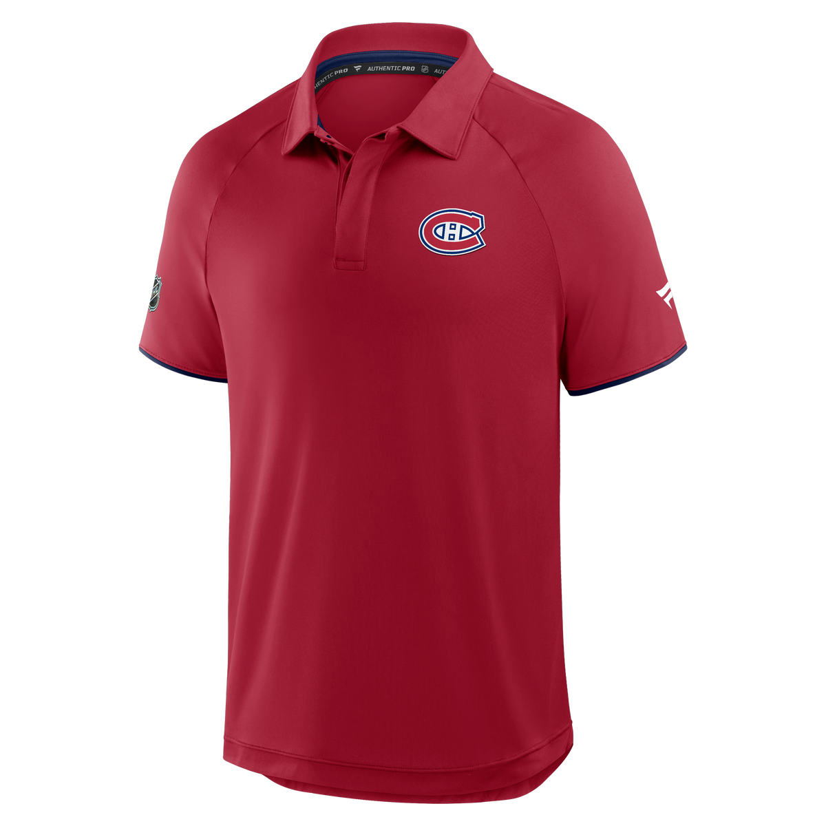Montreal Canadiens NHL Fanatics Branded Men Red/Navy Authentic Pro Polo T-Shirt product image 1, provided for visual