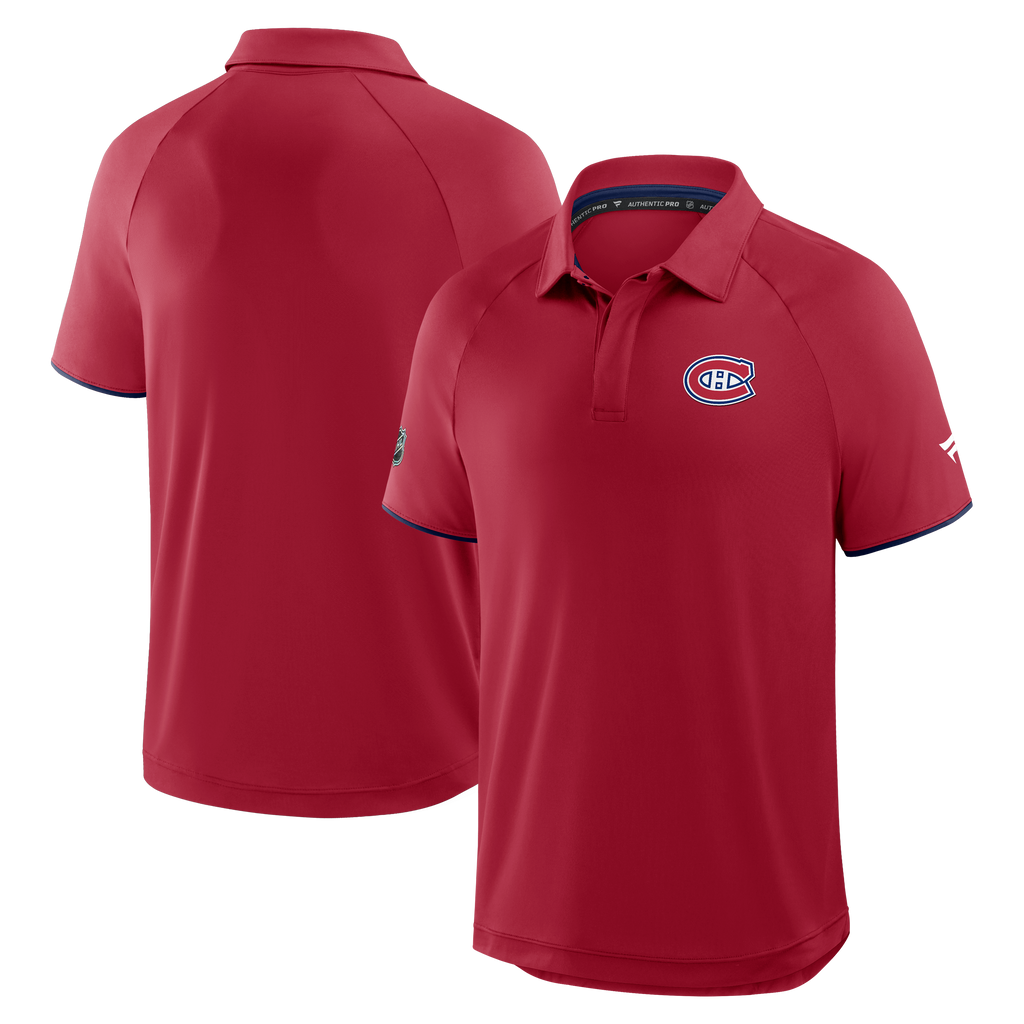 Montreal Canadiens NHL Fanatics Branded Men Red/Navy Authentic Pro Polo T-Shirt product image 3, provided for visual