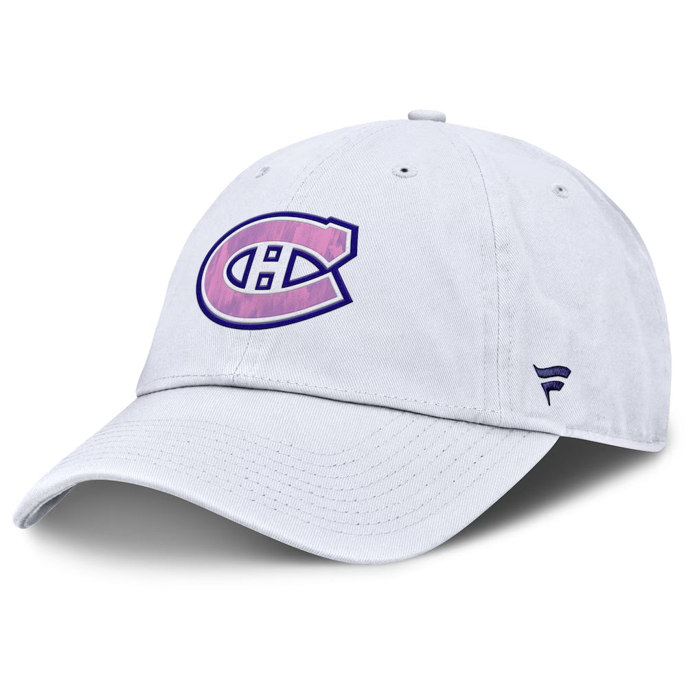 Montreal Canadiens NHL Fanatics Branded White 2025 Hockey Fights Cancer Authentic Pro Adjustable Hat product image 4,