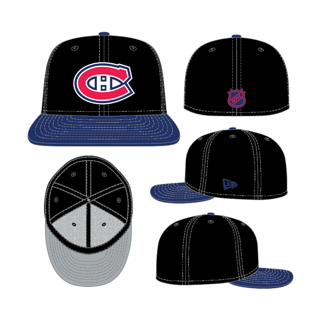 Montreal Canadiens NHL New Era Men Black/Royal 59Fifty Two Tone Fitted Hat product image 1, provided for visual reference