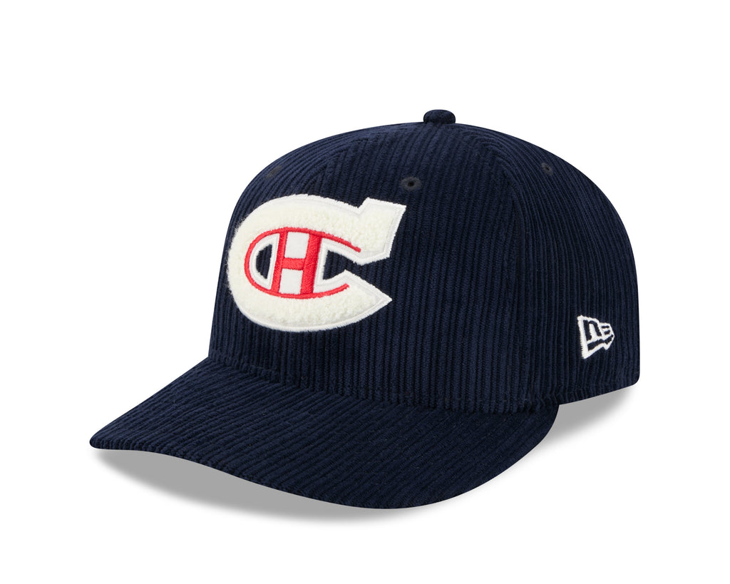 Montreal Canadiens NHL New Era Men Navy 59Fifty Chenille Pop Fitted Hat product image 1, provided for visual reference and