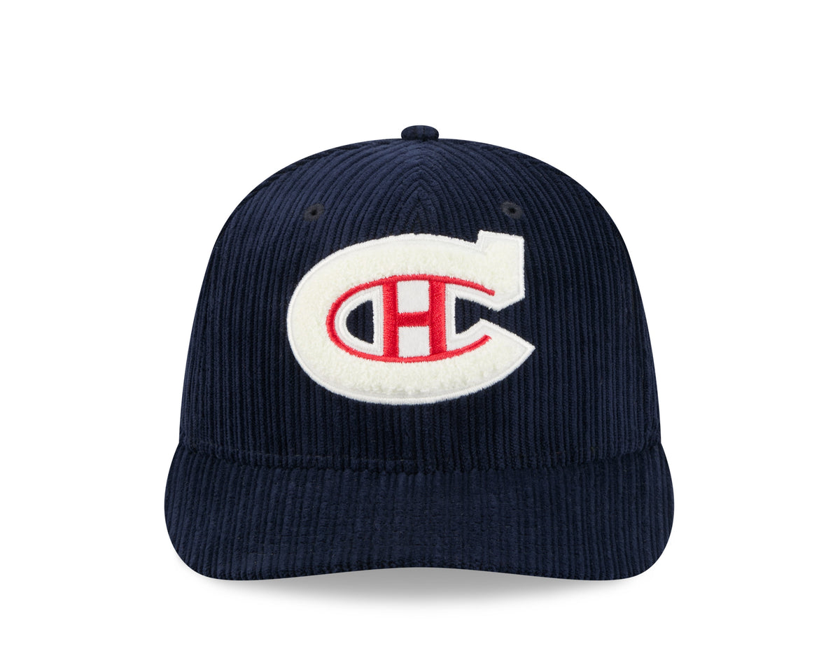 Montreal Canadiens NHL New Era Men Navy 59Fifty Chenille Pop Fitted Hat product image 3, provided for visual reference and