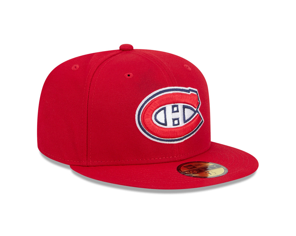 Montreal Canadiens NHL New Era Men Red 59Fifty Core Fitted Hat product image 4, provided for visual reference and product