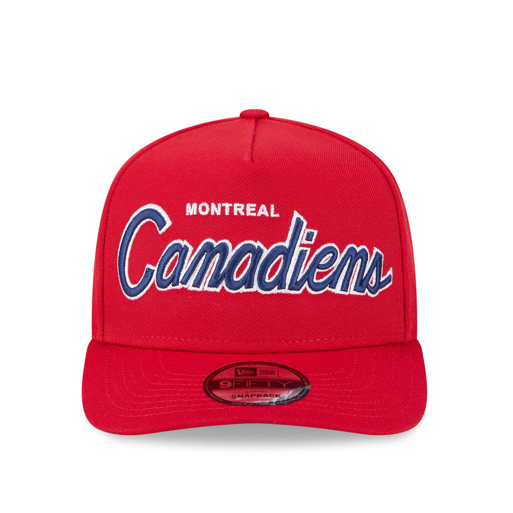 Montreal Canadiens NHL New Era Men Red 9Fifty Script A-Frame Snapback product image 4, provided for visual reference and
