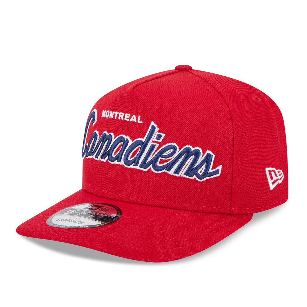 Montreal Canadiens NHL New Era Men Red 9Fifty Script A-Frame Snapback product image 3, provided for visual reference and