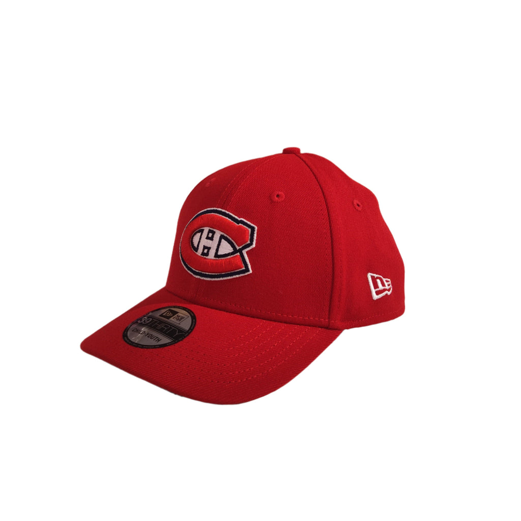 Montreal Canadiens NHL New Era Youth Red 39Thirty Stretch Fit Hat product image 1, provided for visual reference and product