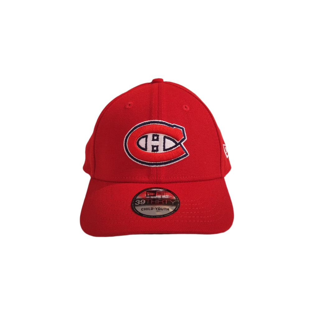 Montreal Canadiens NHL New Era Youth Red 39Thirty Stretch Fit Hat product image 3, provided for visual reference and product