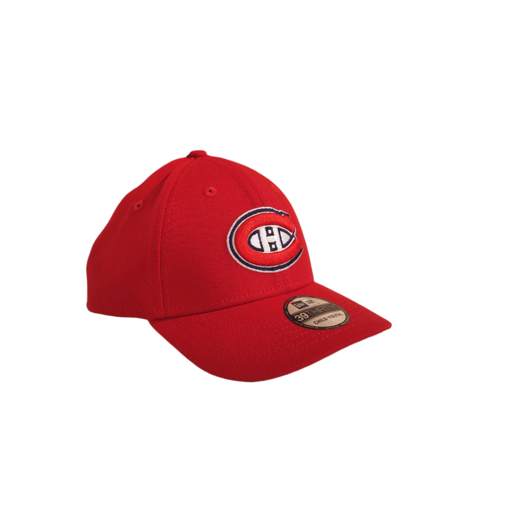 Montreal Canadiens NHL New Era Youth Red 39Thirty Stretch Fit Hat product image 4, provided for visual reference and product