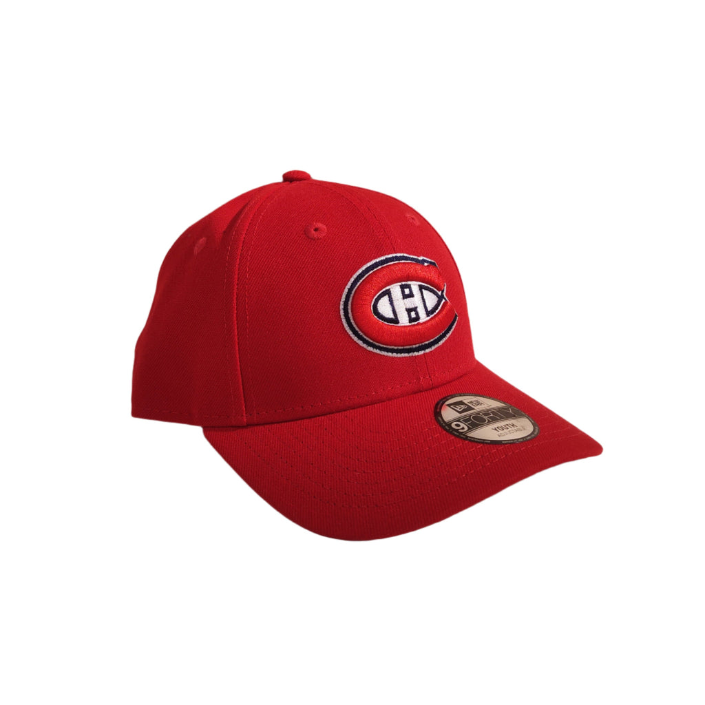 Montreal Canadiens NHL New Era Youth Red 9Forty Adjustable Hat product image 4, provided for visual reference and product