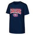 Montreal Canadiens NHL Outerstuff Youth Navy On The Block T-Shirt product image 1, provided for visual reference and product