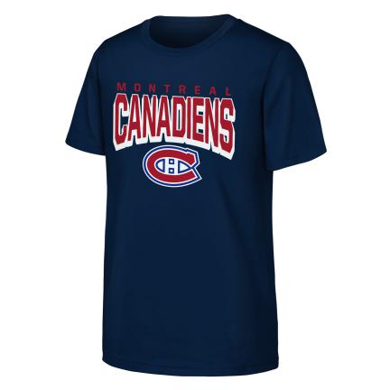 Montreal Canadiens NHL Outerstuff Youth Navy On The Block T-Shirt product image 1, provided for visual reference and product