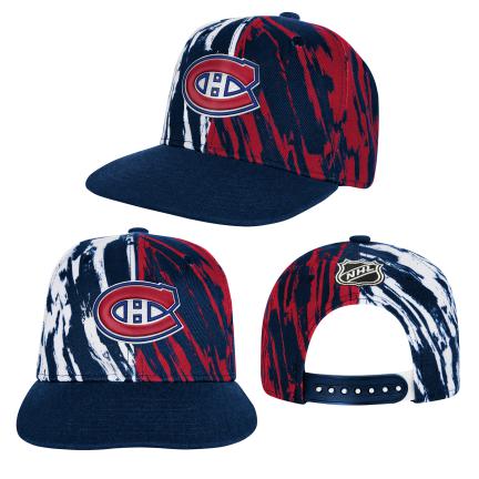Montreal Canadiens NHL Outerstuff Youth Navy Propel Flatbrim Snapback product image 3, provided for visual reference and