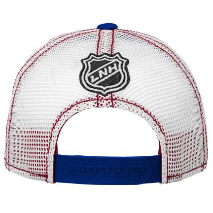 Montreal Canadiens NHL Outerstuff Youth Navy Trucker Lockup Meshback Snapback Hat product image 2, provided for visual