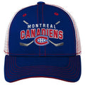 Montreal Canadiens NHL Outerstuff Youth Navy Trucker Lockup Meshback Snapback Hat product image 1, provided for visual