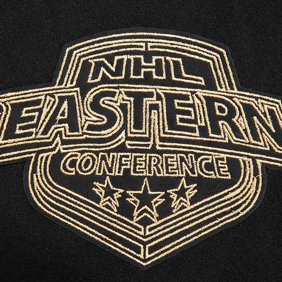 Montreal Canadiens NHL Pro Standard Men Black/Gold Varsity Jacket product image 8, provided for visual reference and product