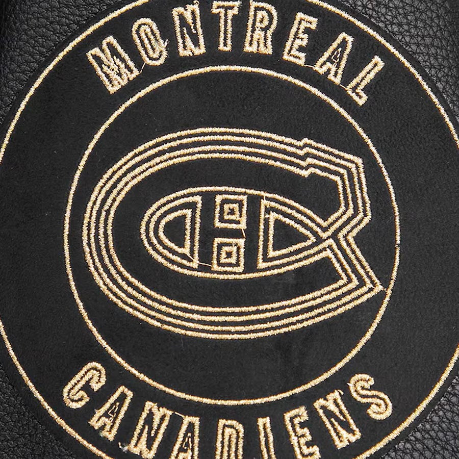 Montreal Canadiens NHL Pro Standard Men Black/Gold Varsity Jacket product image 9, provided for visual reference and product