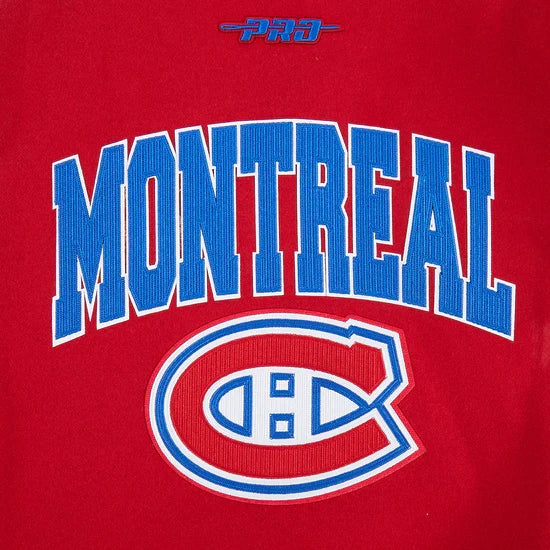 Montreal Canadiens NHL Pro Standard Men Red/White City Arch Wool Varsity Jacket product image 3, provided for visual