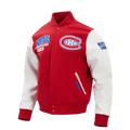 Montreal Canadiens NHL Pro Standard Men Red/White City Arch Wool Varsity Jacket product image 1, provided for visual