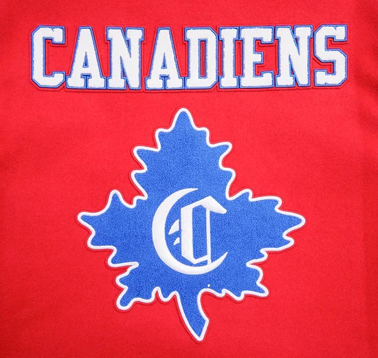 Montreal Canadiens NHL Pro Standard Men Red/White Retro Classic Rib Wool Varsity Jacket product image 5, provided for visual