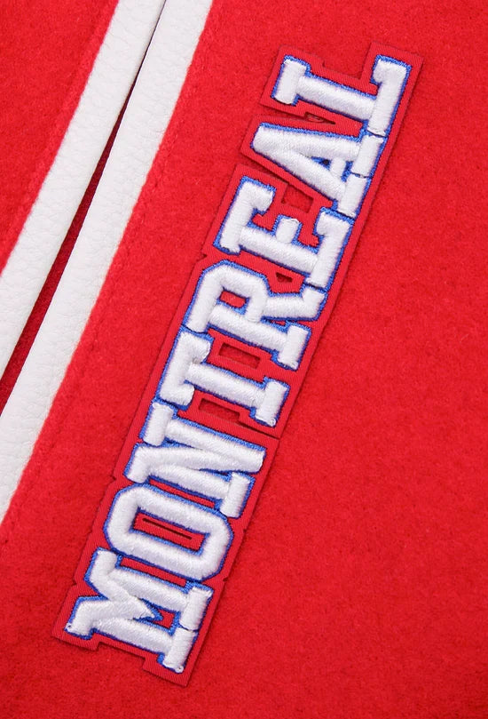 Montreal Canadiens NHL Pro Standard Men Red/White Retro Classic Rib Wool Varsity Jacket product image 7, provided for visual