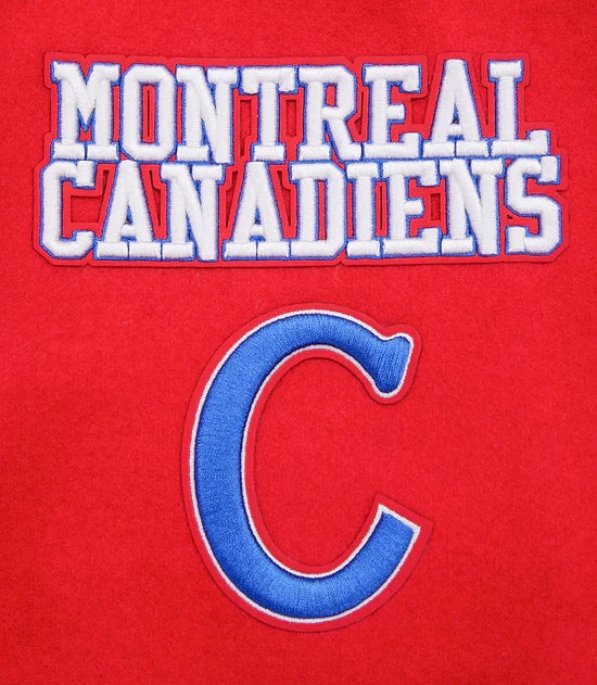 Montreal Canadiens NHL Pro Standard Men Red/White Retro Classic Rib Wool Varsity Jacket product image 8, provided for visual