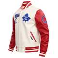 Montreal Canadiens NHL Pro Standard Men White/Red Retro Classic Rib Wool Varsity Jacket product image 1, provided for visual