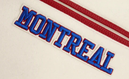 Montreal Canadiens NHL Pro Standard Men White/Red Retro Classic Rib Wool Varsity Jacket product image 7, provided for visual
