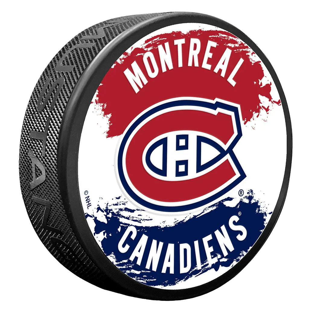 Montreal Canadiens NHL Splash Hockey Puck product image 1, provided for visual reference and product detail review