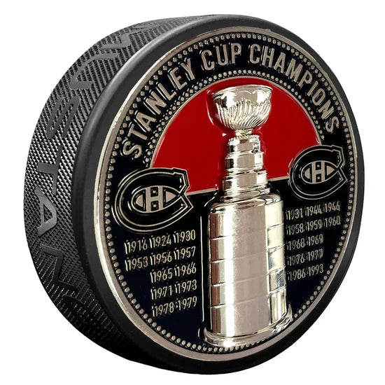Montreal Canadiens NHL Ultra 3D Stanley Cup Medallion Hockey Puck product image 1, provided for visual reference and product