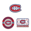 Montreal Canadiens NHL WinCraft 3 Piece Collector Pin Set product image 1, provided for visual reference and product detail