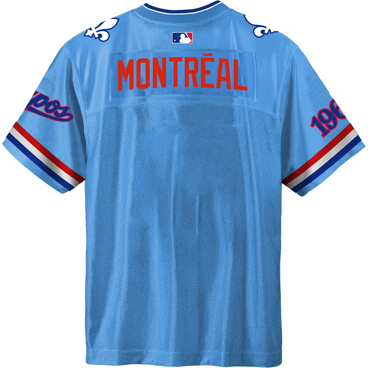 Montreal Expos MLB Bulletin Men Light Blue Cooperstown Crested Football Jersey product image 2, provided for visual