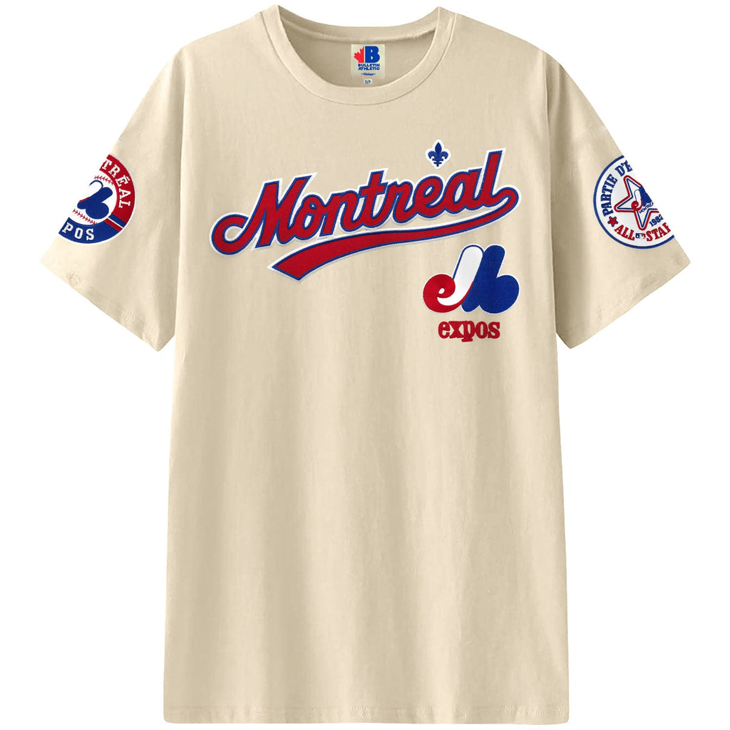 Montreal Expos MLB Bulletin Men Natural Cooperstown Retro Roots Heavyweight Oversized T-Shirt product image 1, provided for