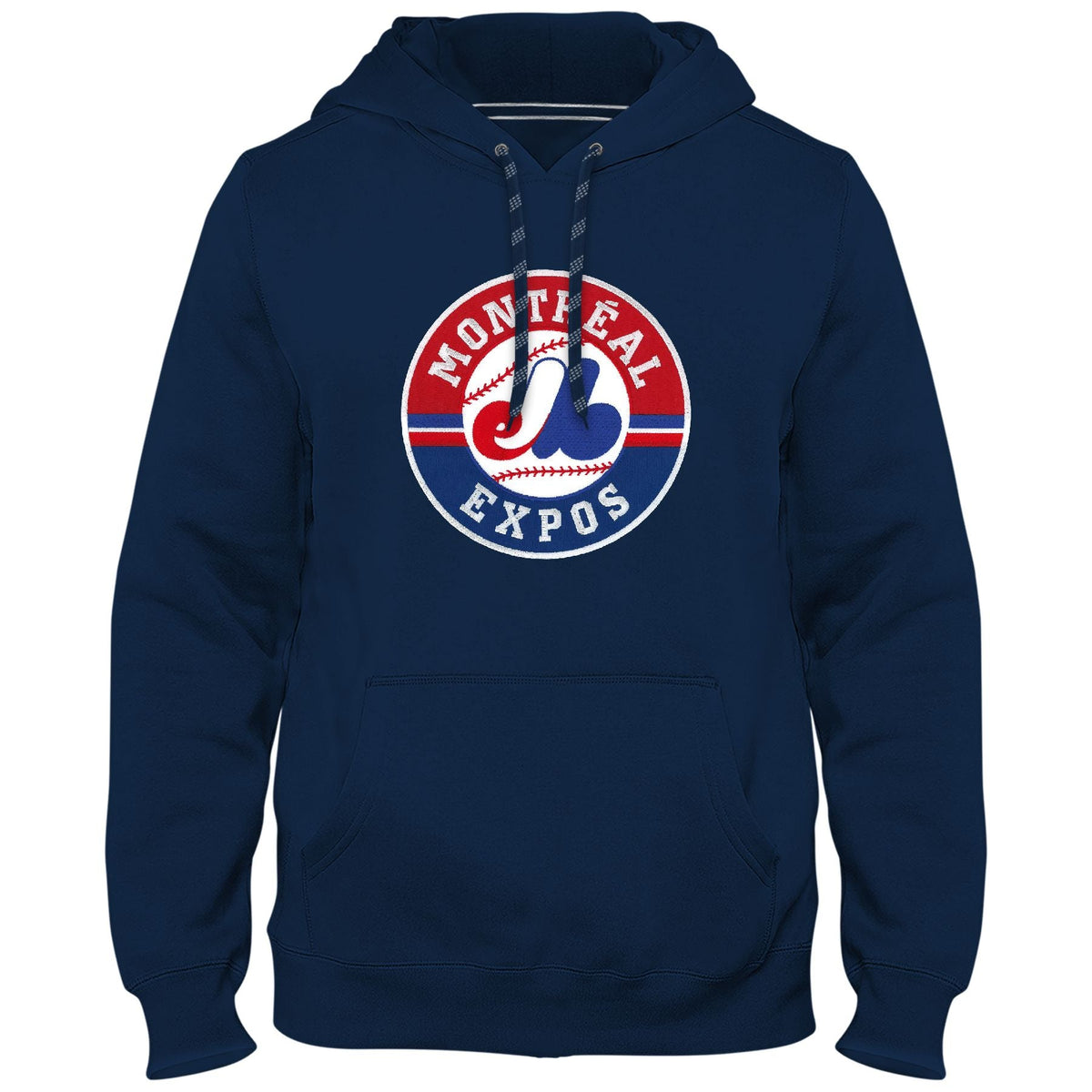 Montreal Expos MLB Bulletin Men Navy 1992-2004 Cooperstown Express Twill Logo Hoodie product image 1, provided for visual