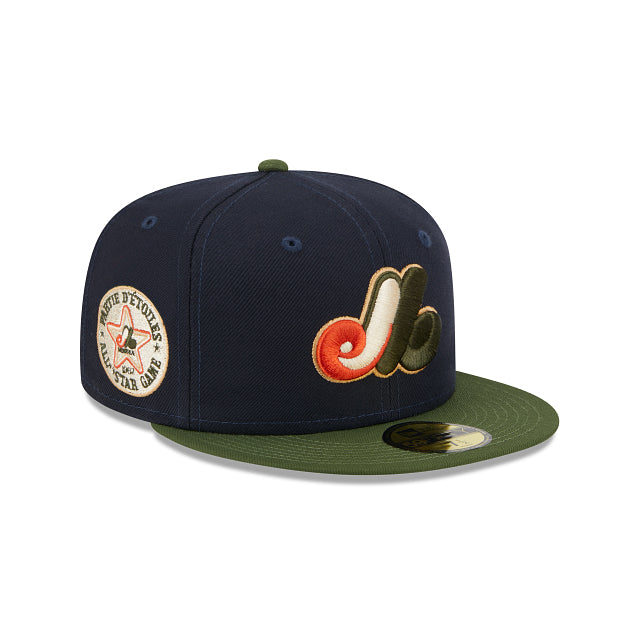 Montreal Expos MLB New Era Men Navy/Green 59Fifty 1982 All Star Game Fitted Hat product image 1, provided for visual