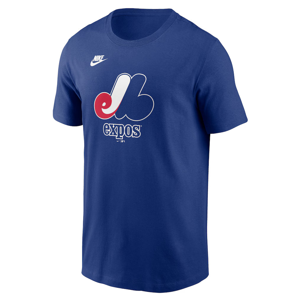 Montreal Expos MLB Nike Men Royal Blue Cooperstown Team Logo T-Shirt product image 1, provided for visual reference and