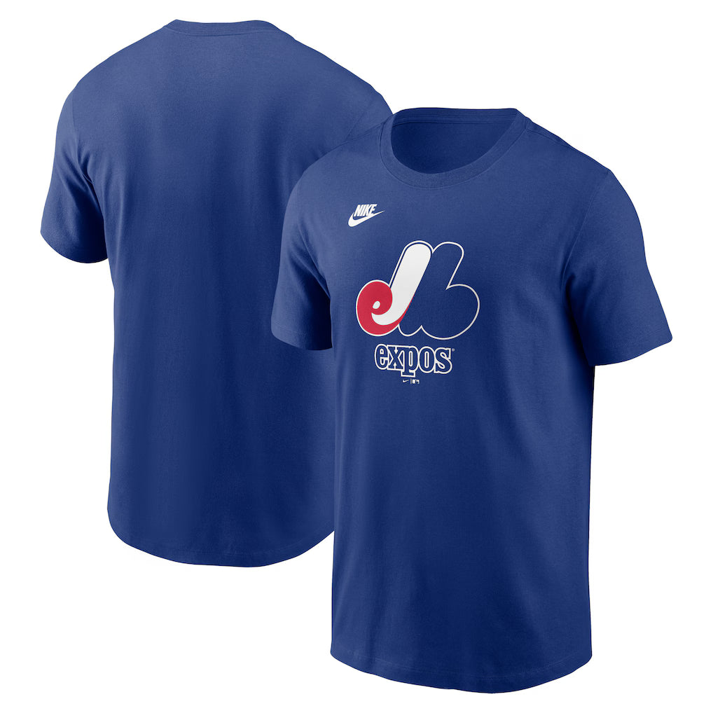 Montreal Expos MLB Nike Men Royal Blue Cooperstown Team Logo T-Shirt product image 3, provided for visual reference and