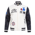 Montreal Expos MLB Pro Standard Men Eggshell/Black Modern Originals Rib Wool Varsity Jacket product image 1, provided for