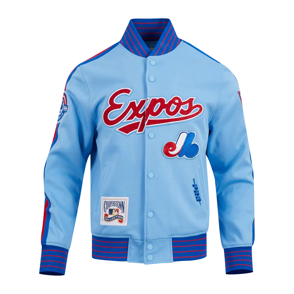 Montreal Expos MLB Pro Standard Men Light Blue Cooperstown Game Day Double Knit Jacket product image 1, provided for visual