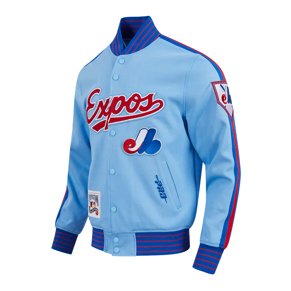 Montreal Expos MLB Pro Standard Men Light Blue Cooperstown Game Day Double Knit Jacket product image 3, provided for visual